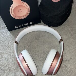 Beats by Dre Solo3 On-Ear Headphones - Rose Gold and White